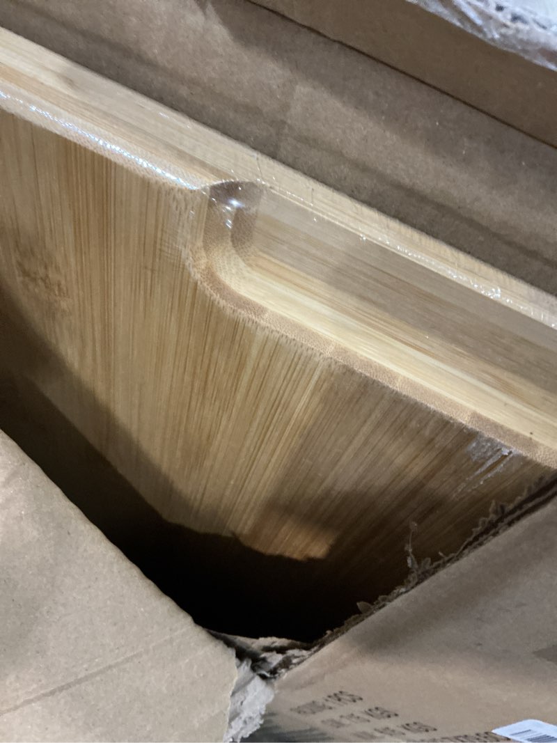 Condition photo showing New/Like New for utoplike extra large cutting board for kitchen, 30 x 20 inch bamboo chopping boards, wood stove top cover, over the sink butcher block with juice groove for turkey, meat, vegetables, bbq, 1"th 30"l x 20"w bamboo