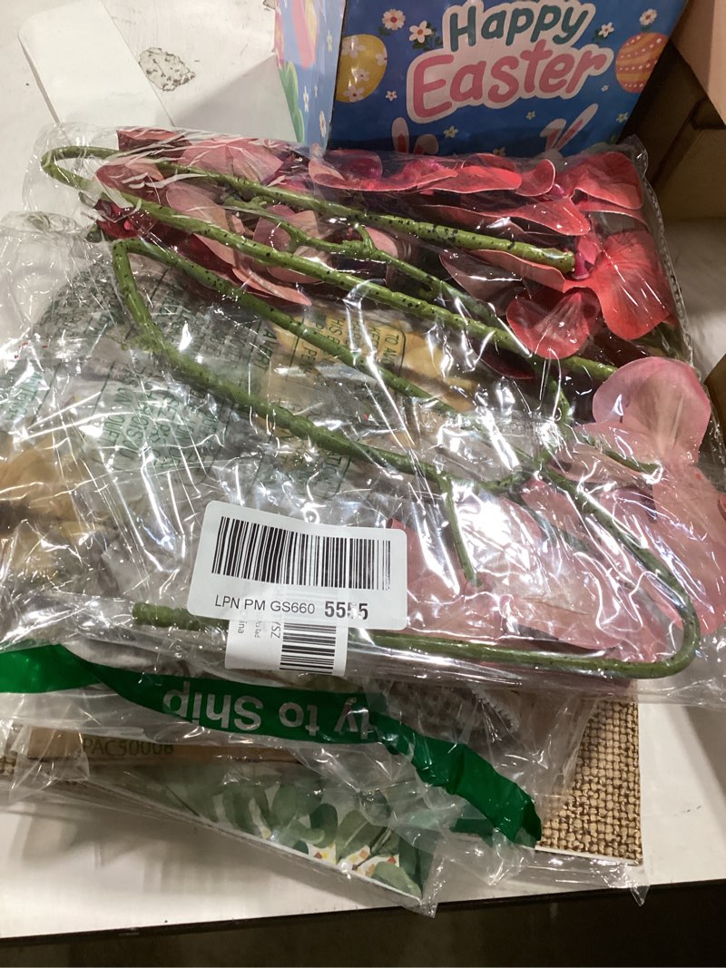 Condition photo showing New/Like New for fagushome artificial phalaenopsis flowers branches 9 large blooms artificial orchid flowers stem plants 42 inches 2 pcs for home wedding décor (red)