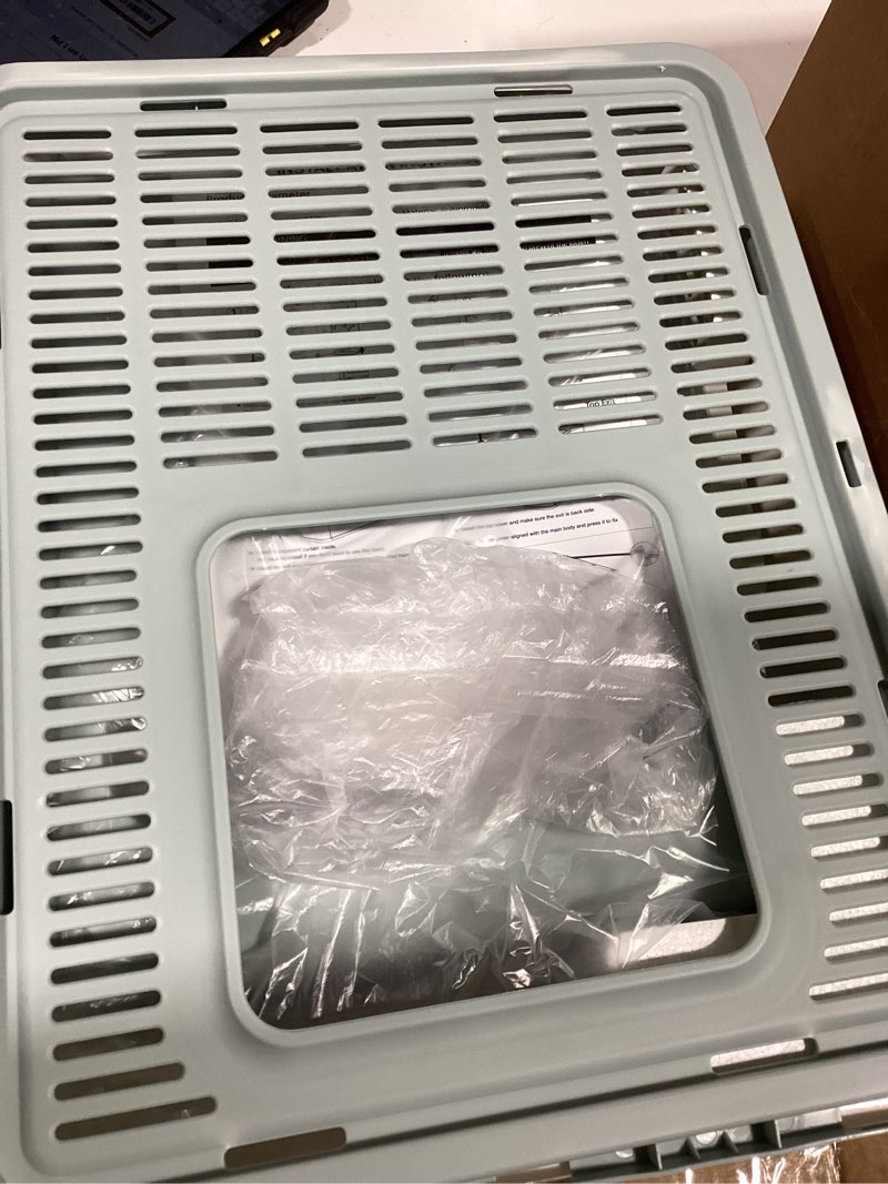 Condition photo showing New/Like New for Cat Litter Box with Litter Mat and Scoop, Large Covered Litter Box with Lid, Front Entry Top Exit Kitty Box, Odor Control, Easy to Clean (Blue)