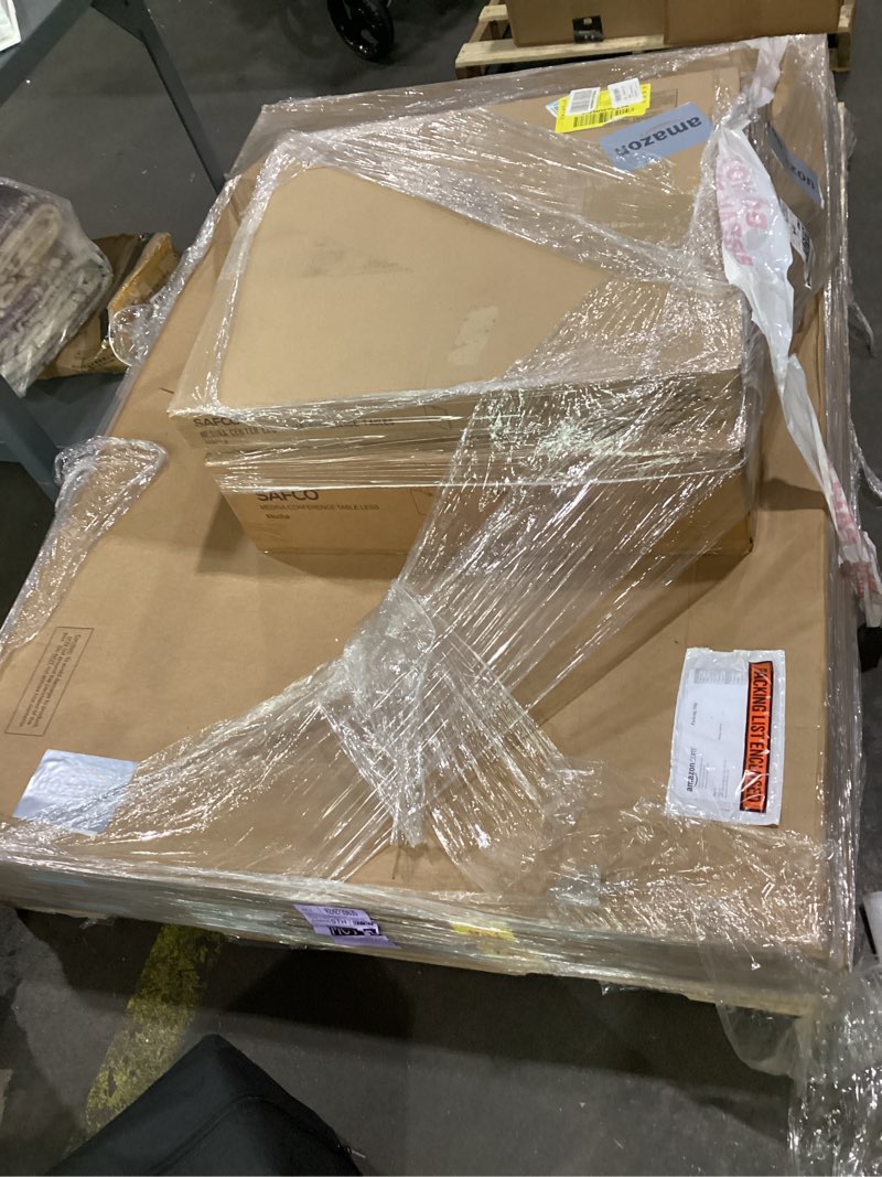 (POSSIBLY MISSING ONE OR MORE BOXES) Safco Mocha Conference Table. Similar to Stock Photo. Multiple Boxes. 