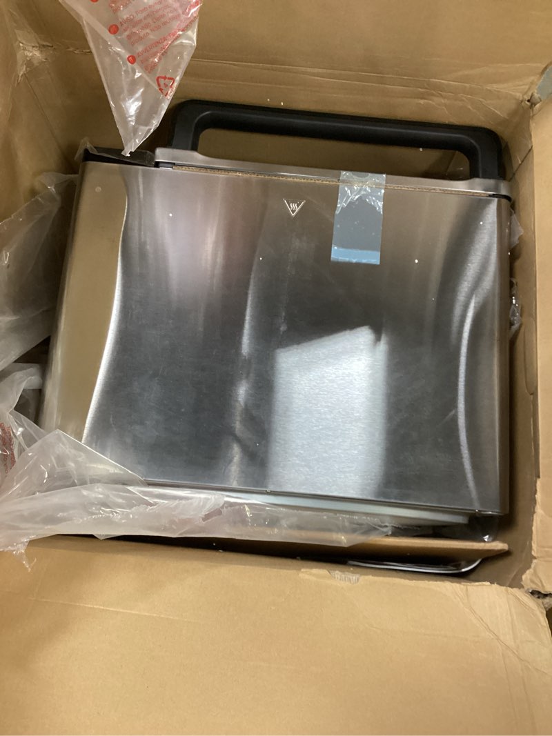Condition photo showing As Is for ninja dct451 12-in-1 smart double oven with flexdoor, thermometer, flavorseal, smart finish, rapid top convection and air fry bottom , stainless steel 12-in-1 with thermometer