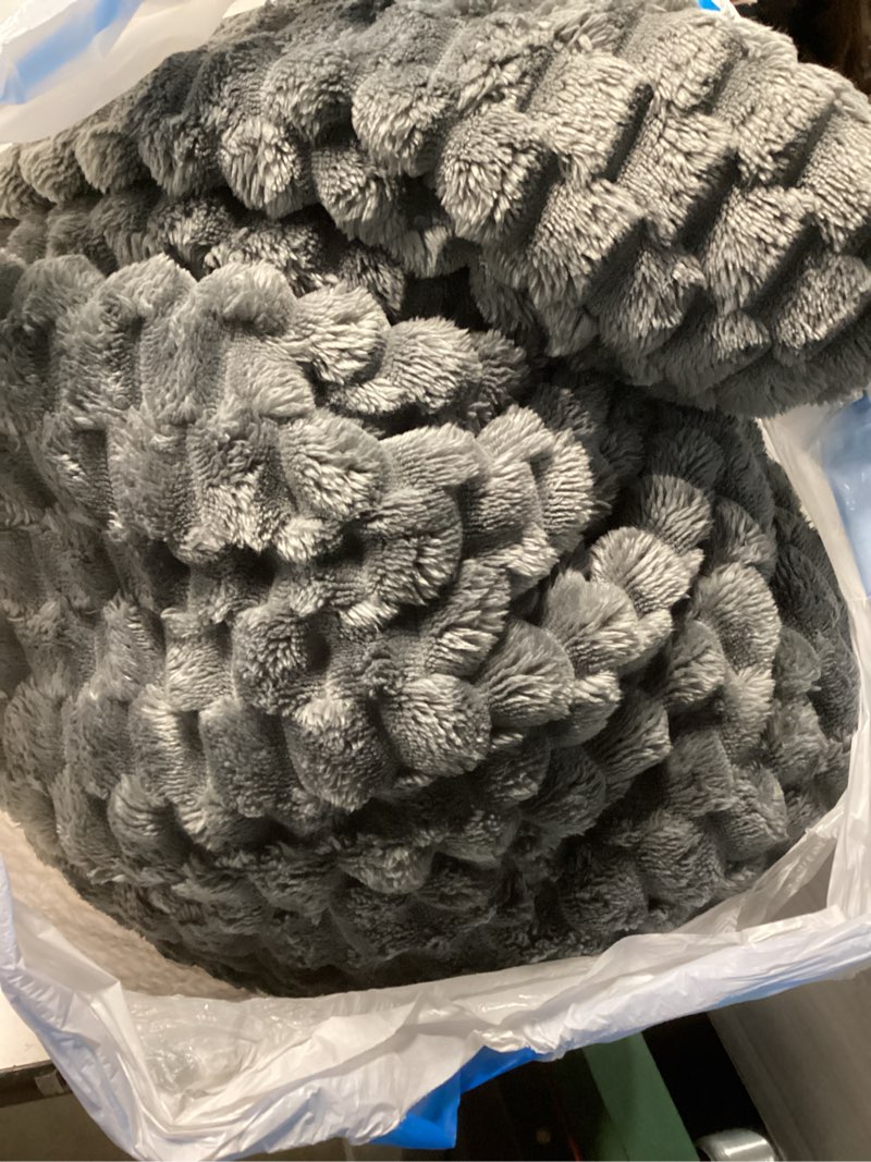 Condition photo showing As Is for BEDELITE Fluffy Queen Comforter Set - Grey Fleece Soft Comforter for Queen Size Bed, Luxury Warm Bedding Set for Winter, Fuzzy Bed Set 3 Pieces (1 Comforter, 2 Pillowcases) Dark Grey Queen(88"x88")