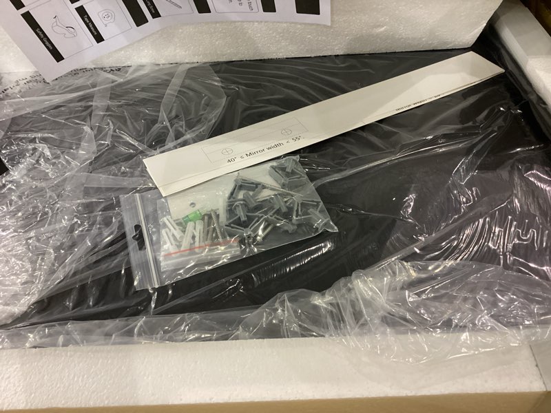 TETOTE Black Frame Mirror 16 x 24 Inch Beveled Frame Vanity Mirror, Tempered Glass, Shatterproof, fo