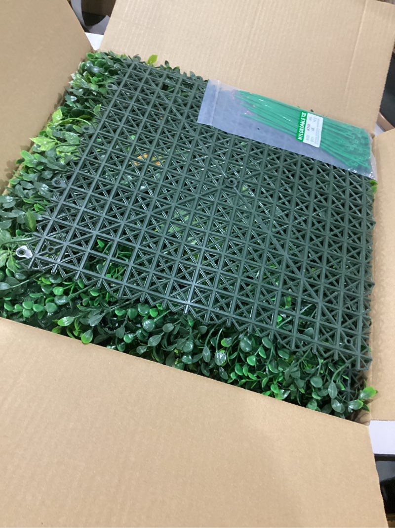 Condition photo showing New/Like New for odtory artificial grass boxwood hedges wall panels: 40" x 40" (11.5 sqft) uv-anti faux greenery fake ivy leaves privacy fence screen backdrop for garden covering privacy, outdoor indoor decor 20x20 in 4p greenery