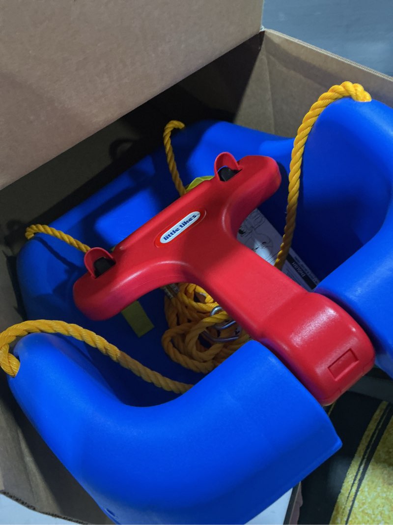 Condition photo showing Good Condition for Little Tikes Snug 'n Secure Blue Swing with Adjustable Straps, 2-in-1 for Baby and Toddlers Ages 9 Months - 4 Years