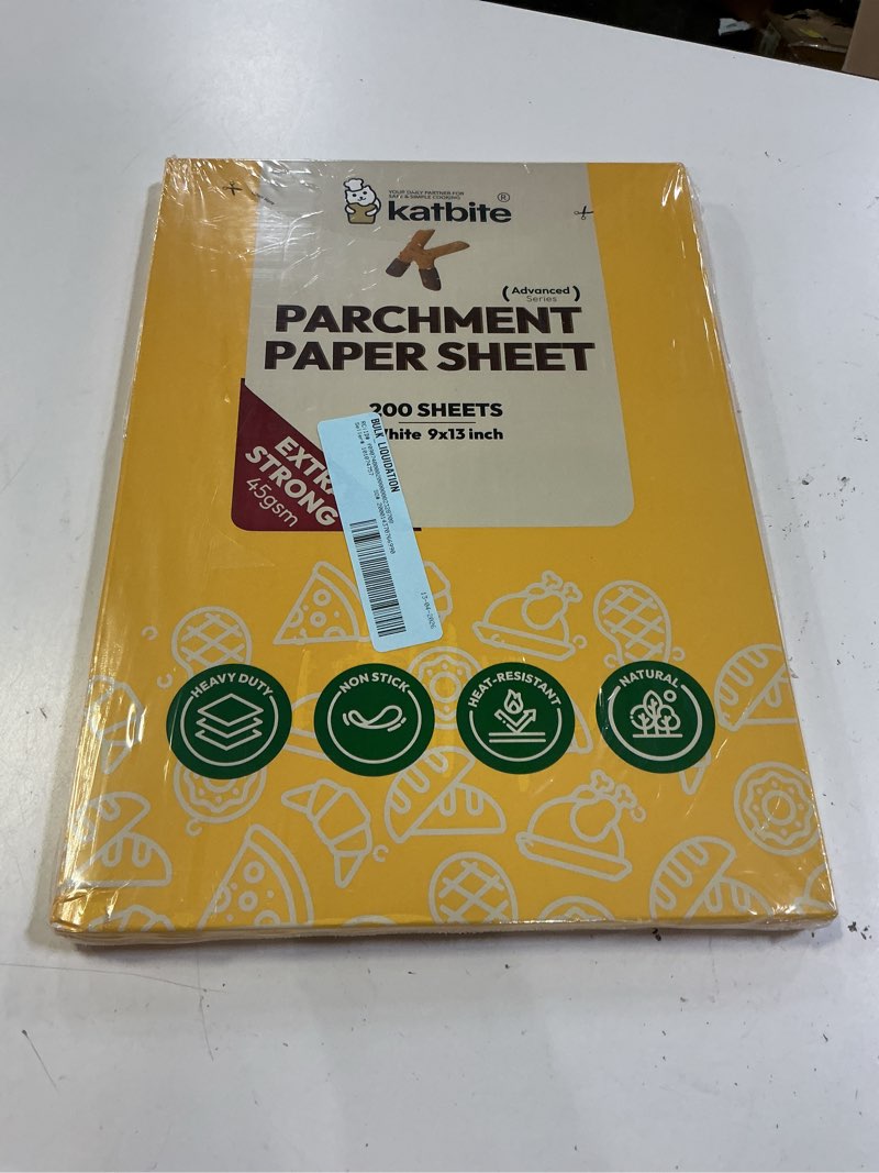 Condition photo showing New/Like New for katbite heavy duty parchment paper for baking  9x13 inch  200 pcs