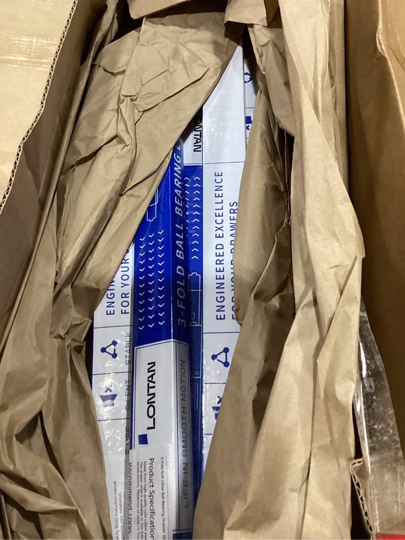 Condition photo showing Good Condition for lontan 5 pairs soft close drawer slides 22 inch full extension drawer guides ball bearing heavy duty kitchen cabinet rails 100lb capacity soft close-22inch 5 pair