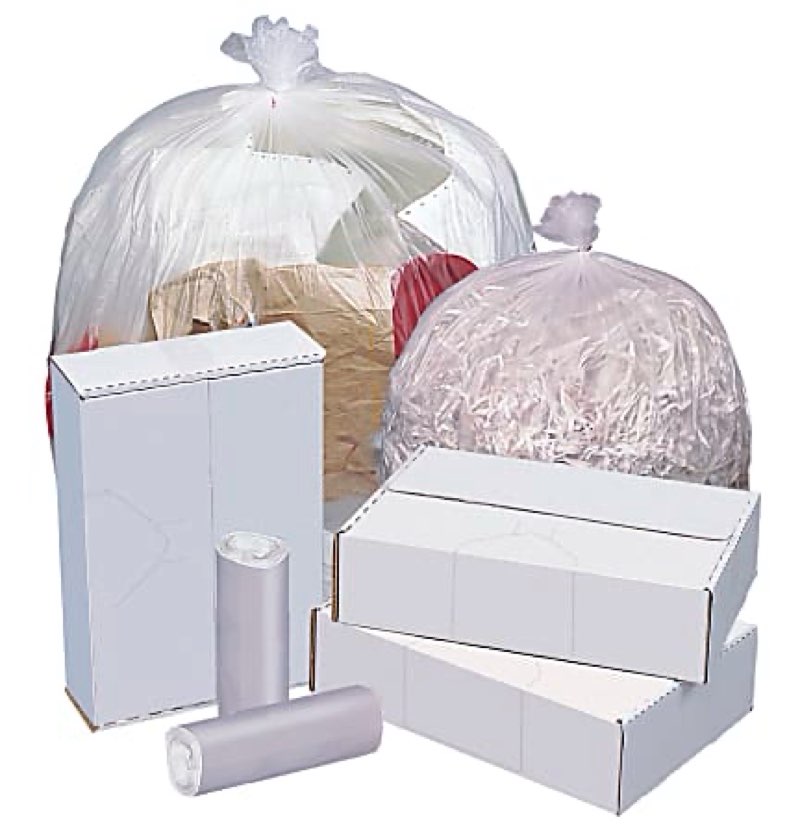 highmark™ high-density can liners, 12 mic, 45 gallons, 40\" x 48\", natural, case of 250