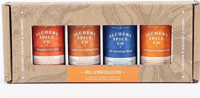 Alchemy Spice Company Grill & BBQ Spice Blend Collection, Set of 4 - 13 oz Total | Includes Memphis 