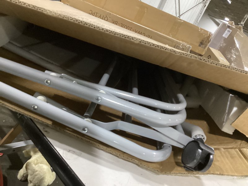 Condition photo showing As Is for baby changing table, portable folding diaper changing station with wheels, adjustable height nursery organizer with safety belt & storage basket & hanging rack for newborn baby and infant (gray)