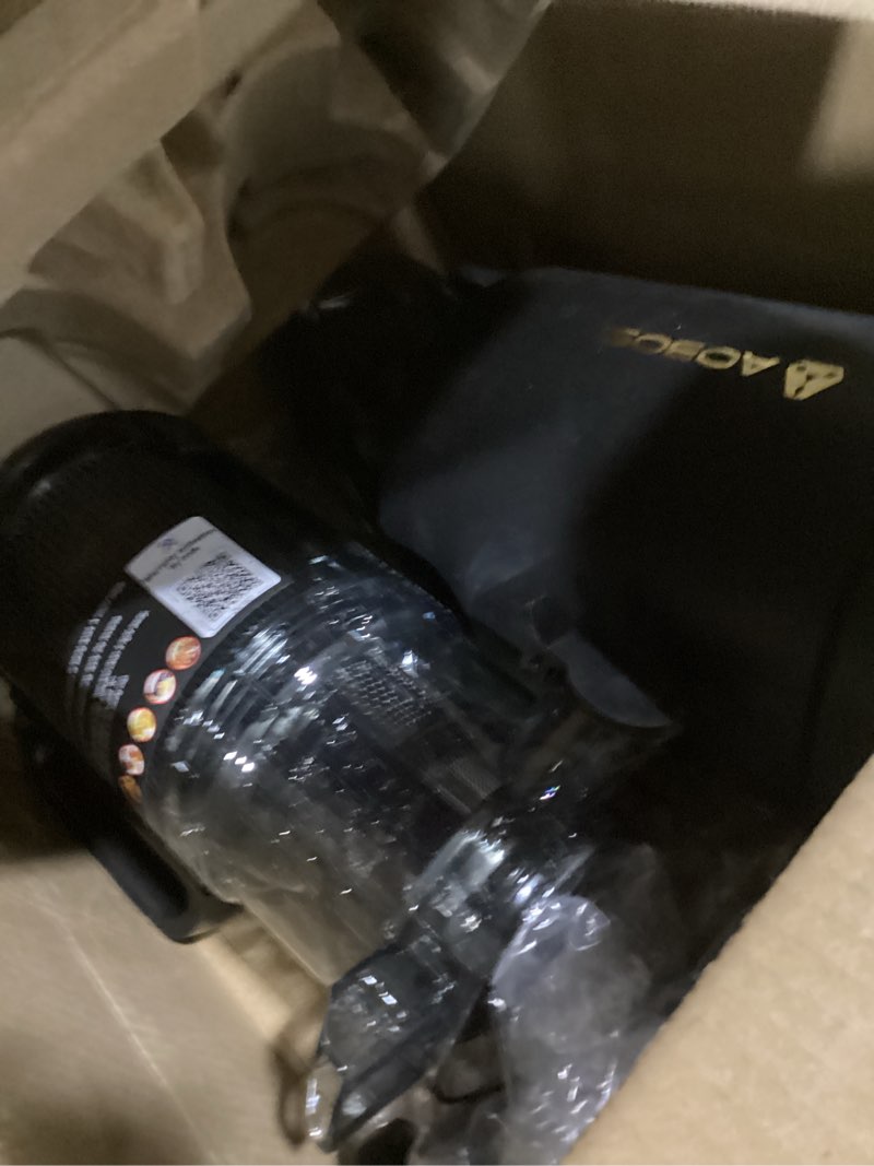 Condition photo showing As Is for Slow Cold Press Juicer Machine: Electric Masticating Juicer Extractor Easy Clean - Whole Fruit Vegetable Juice Maker - Cold Pressed Slow Blender Juicer with Wide Large Chute Mouth 5.2" Wide Feed Chute Matte Black