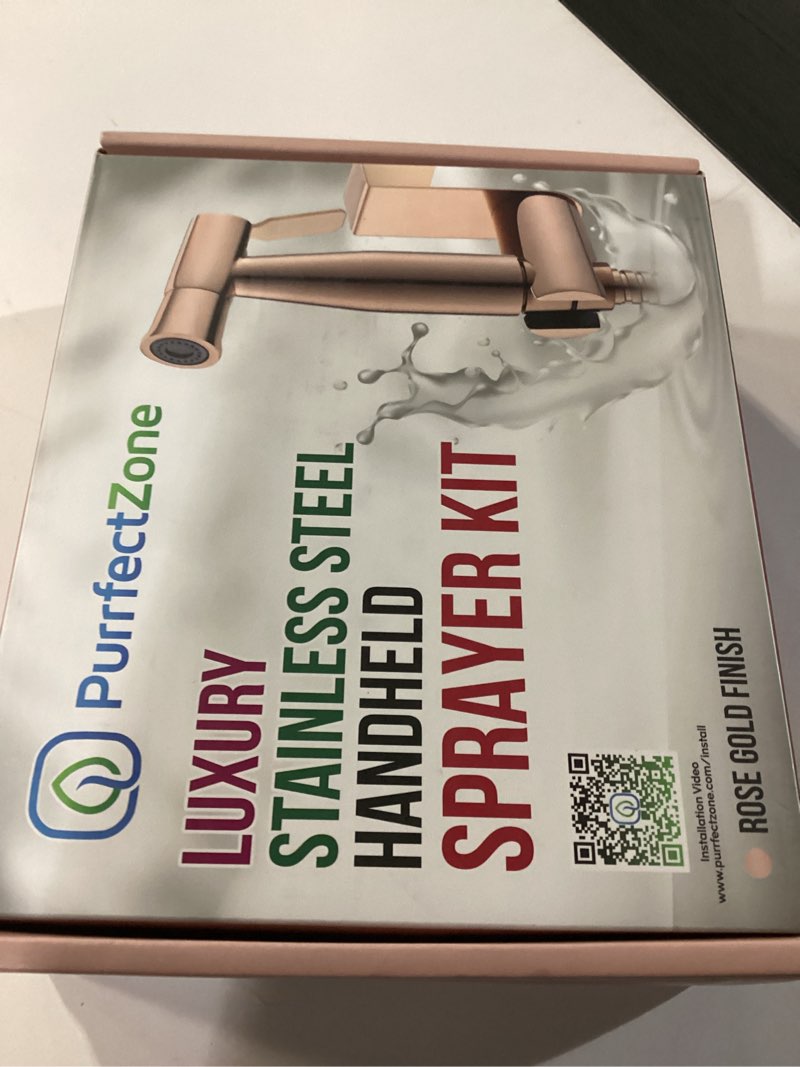 Condition photo showing New/Like New for purrfectzone bidet sprayer for toilet, bidet sprayer for feminine wash, premium stainless steel jet spray for toilet, wall-mounted or toilet tank mounted - rose gold 1 rose gold