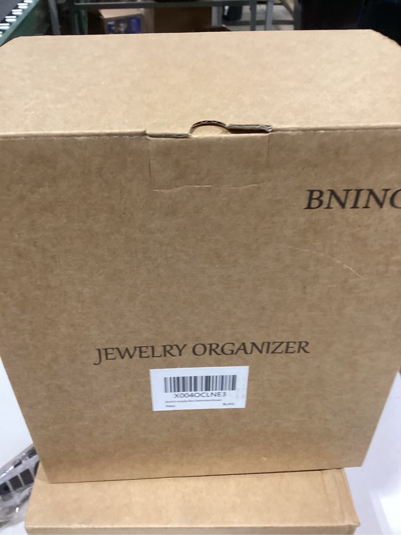 Condition photo showing New/Like New for Jewelry Box Organizer, Wooden Jewelry Boxes for Women with 55 Portable Jewelry Bags for Traveling, Travel Jewelry Case Storage for Earrings Rings Necklaces Brackets, Gifts for Women Girls Carbonized Brown