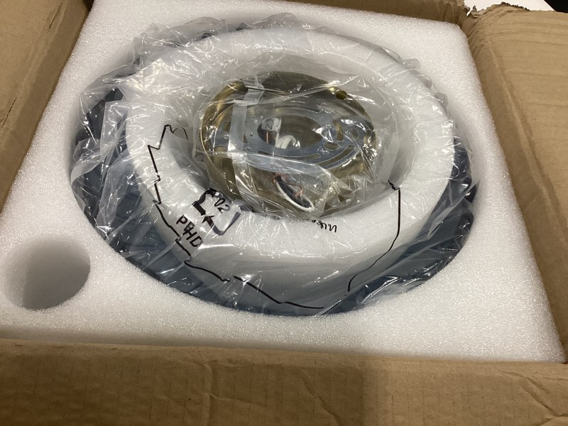 Condition photo showing New/Like New for 11.8 inch kitchen ceiling light, 3-light semi flush mount ceiling lamp with flower glass, modern close to ceiling light fixtures for bathroom bedroom hallway entryway, milk white
