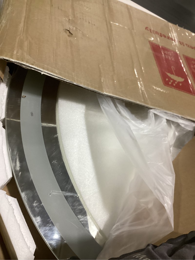 Condition photo showing Good Condition for arched led bathroom mirror 26x38 with backlit and frontlit, dimmable arched illuminated mirror, anti-fog, 3 colors, memory, shatter-proof, etl listed 38"l x 26"w front light and backlit