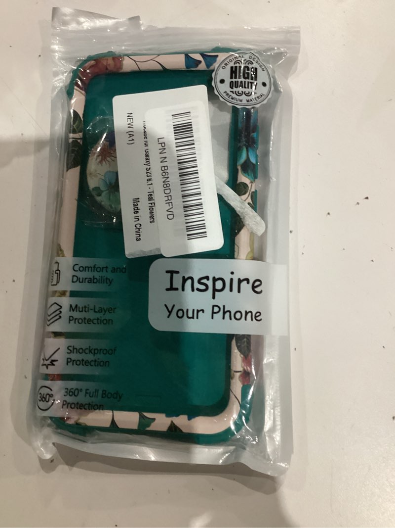 Condition photo showing Good Condition for Hocase for Galaxy S23 Case, Shockproof Heavy Duty Protection Soft Silicone Rubber Bumper+Hard Plastic Hybrid Protective Case for Samsung Galaxy S23 (6.1" Display) 2023 - Teal Flowers