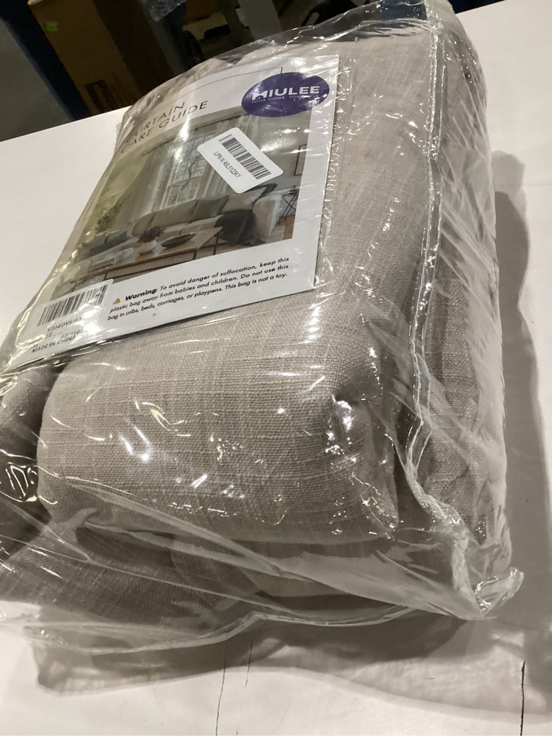 Condition photo showing Good Condition for miulee pinch pleated thick linen curtains 108 inches long 2 panels for living room bedroom, linen textured drapes pinch pleat back tab semi sheer privacy neutral ivory cream foor to ceiling curtains 40"w x 108"l (pack of 2) cream white