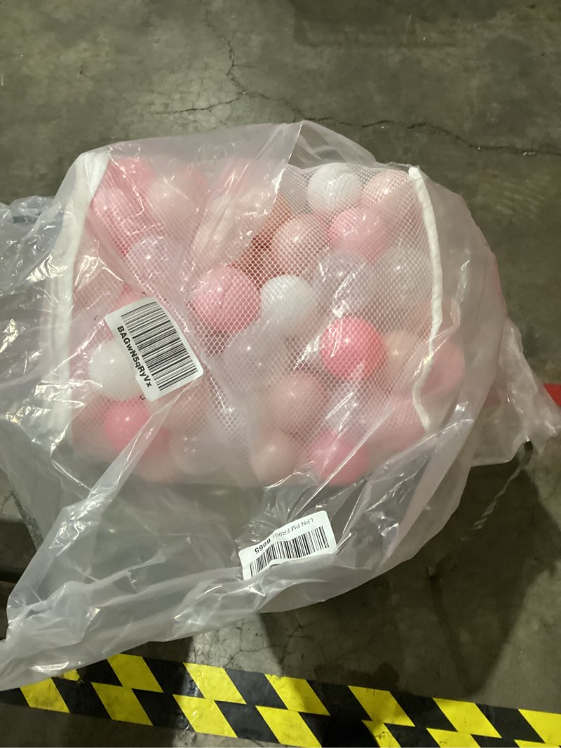 Condition photo showing New/Like New for Soft Play Ball Pit Balls - Crush Proof Plastic Balls for Ball Pit Pack of 100pcs Set for Toddlers Ball Pool Playtent Tunnels with Reusable Storage Bag - 2.16 Inch Pear Pink+Transparent