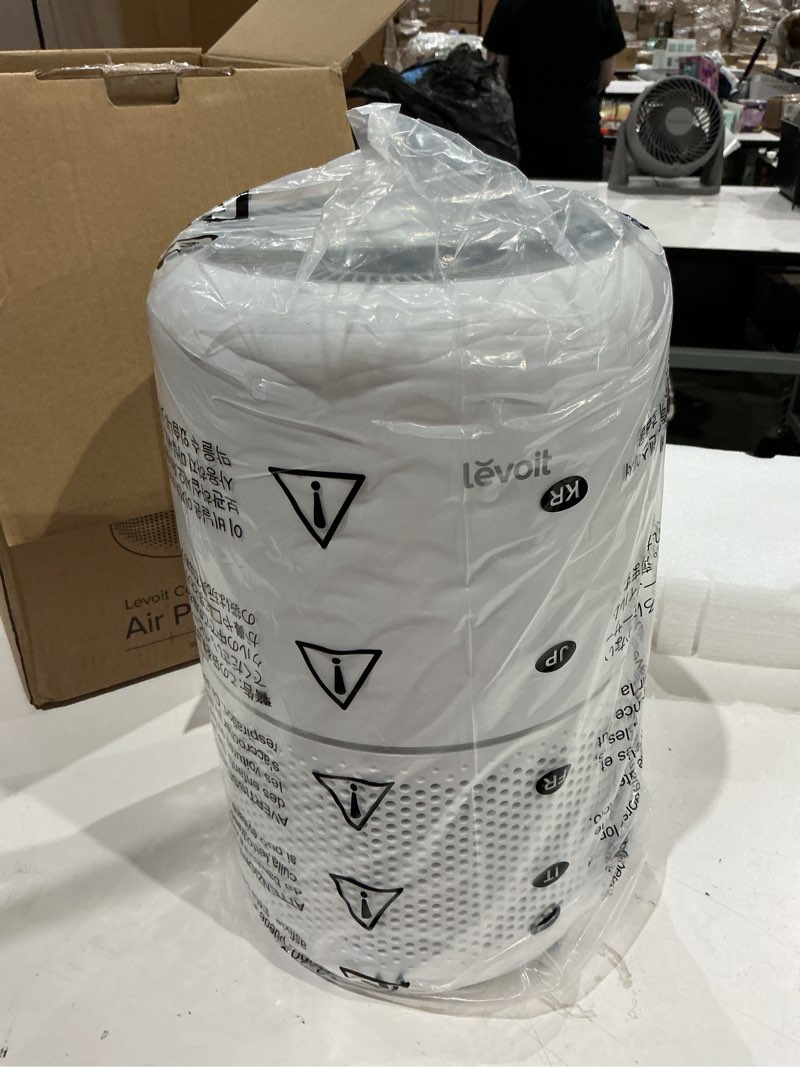 Condition photo showing Good Condition for levoit air purifier for home allergies pet hair in bedroom, covers up to 1073 ft² by 56w high torque motor, aham verifide, 3-in-1 filter with hepa sleep mode, remove dust smoke odor, core300-p, white