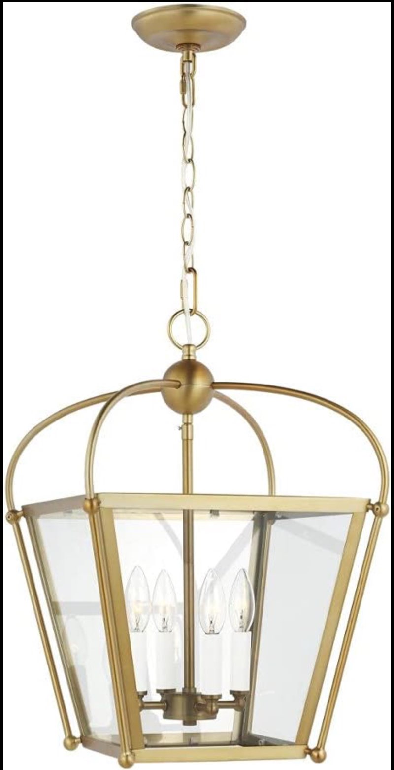 Fixture (Satin Brass) 5191004-848 | Modern Ceiling Light Fixture for Home Décor | 60W Torpedo Bulb Candelabra for Foyer or Living Room Décor