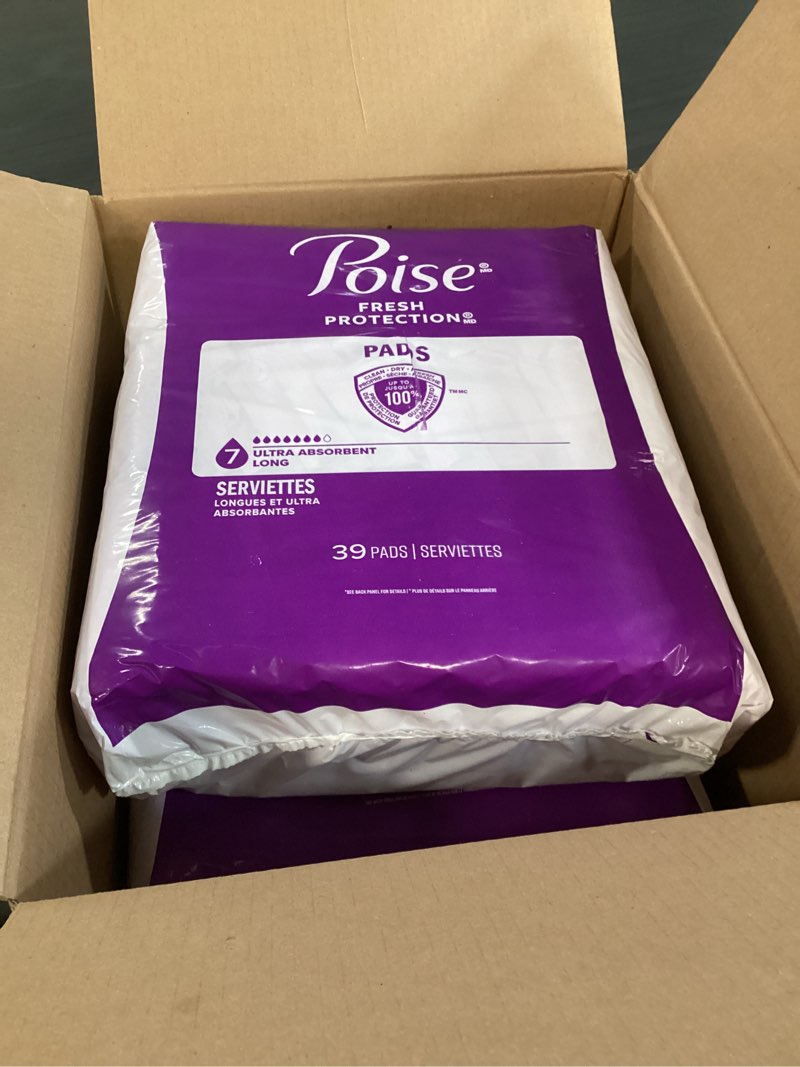 Condition photo showing Good Condition for Poise Incontinence & Postpartum Pads for Bladder Leaks, 7 Drop Ultra Absorbency, Long Length, 78 Count, Packaging May Vary Long 78