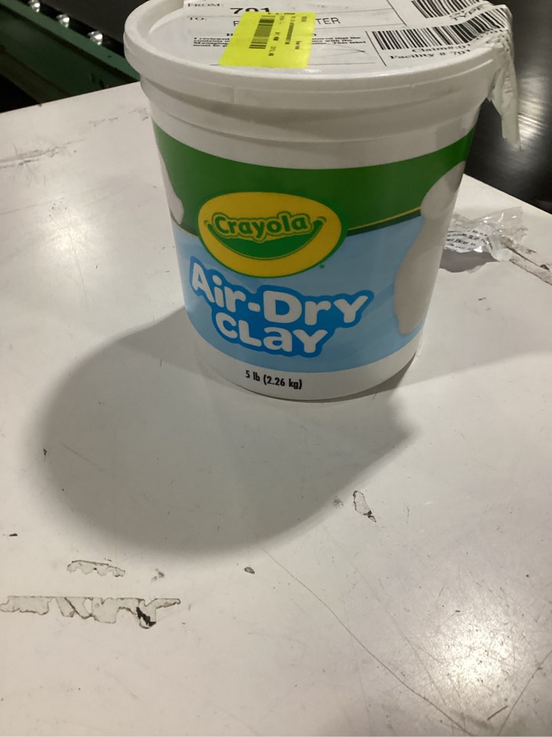 Condition photo showing New/Like New for crayola air dry clay bucket, 5 lbs white clay, classroom supplies for teachers, school supplies, crafts