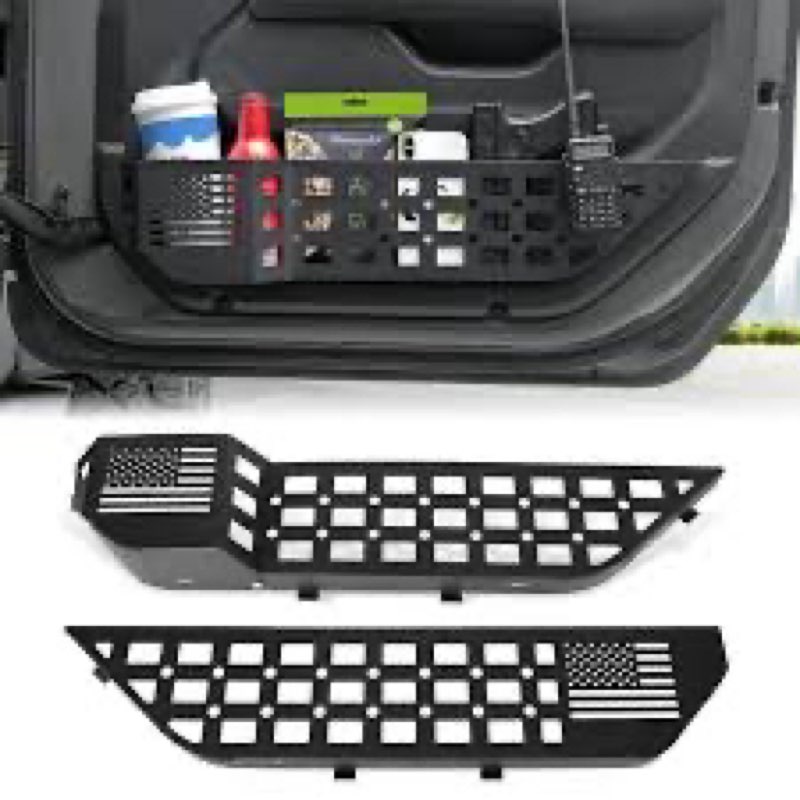 MAIKER Metal Front Door Storage Box, Door Side Insert Organizer Box Pockets for Replace Sagging Nets