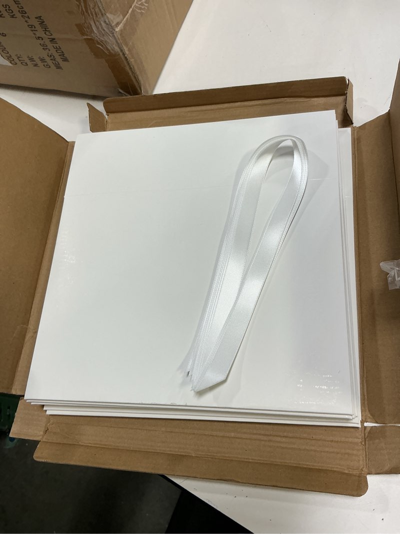 Condition photo showing Good Condition for Ocmoiy 12 Pack Gift Boxes with Lids, 10.6x7.8x3.1 Inch White Paper Gift Box with Ribbon, Bridesmaid Proposal Box for Wedding, Packaging, Baby Shower, Birthday, Christmas, Party, Present Crafting