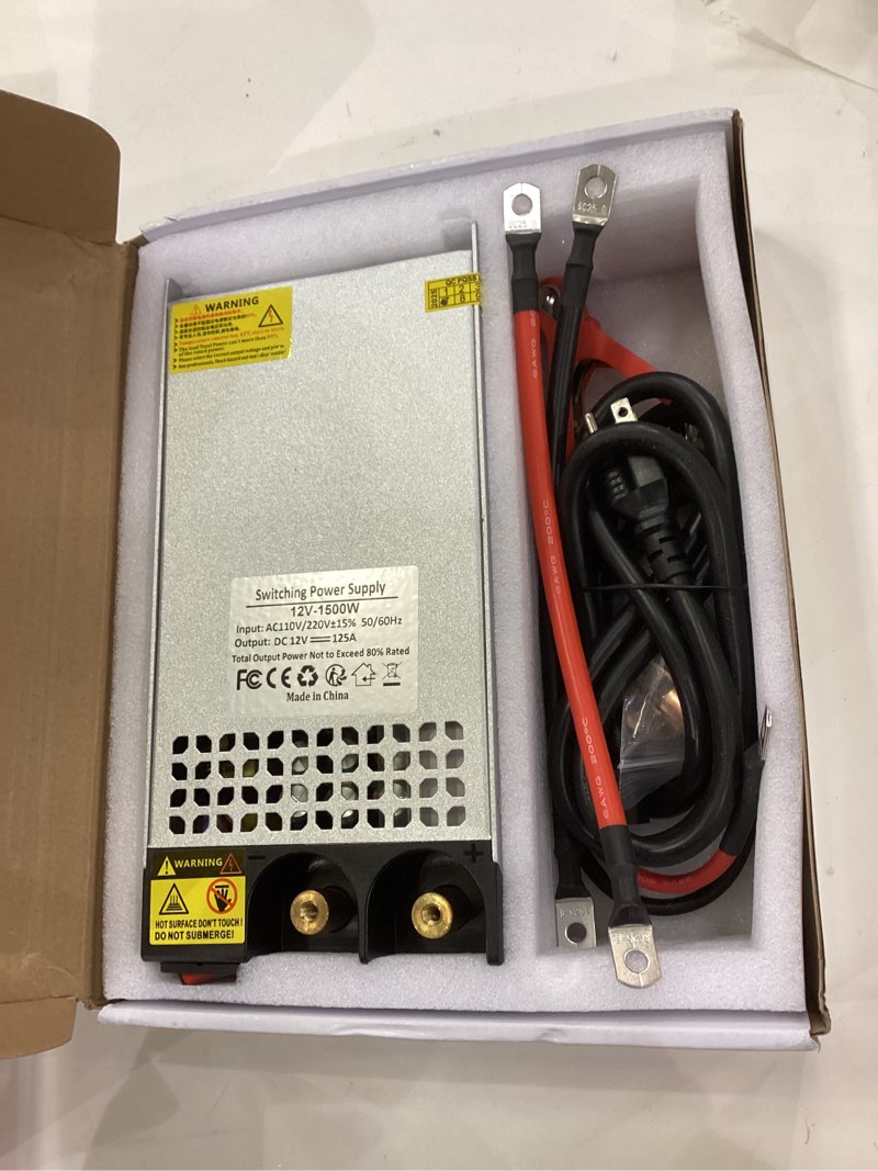 VIXKPIRR DC 12V 125A 1500W Power Supply 110V AC to 12V DC Converter Power Supply Adapter 125A 1500W 