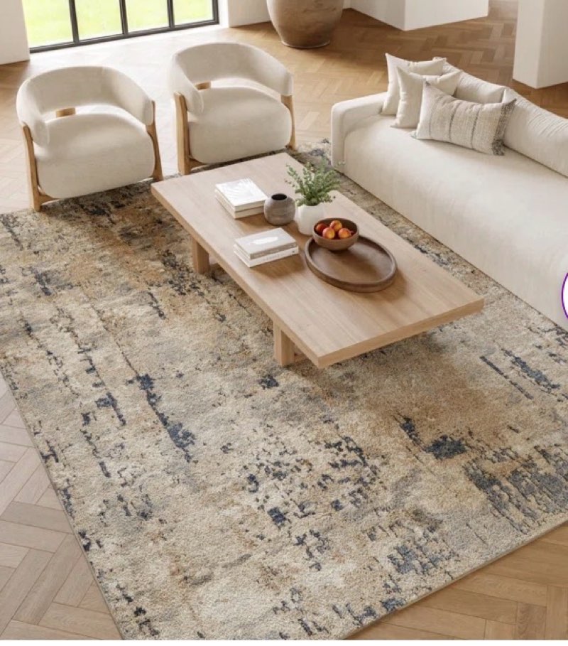addie abstract modern machine woven area rug in beige/gray
