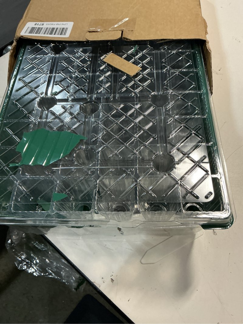 Condition photo showing As Is for PJT Self Watering Seed Starter Tray with Grow Light & Heat Mat, 60-Cell Seed Starting Kit with 4.3” Humidity Dome for Seed Germination, Complete All-in-One Kit for Easy Seed Starting