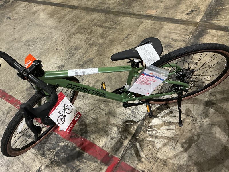 Condition photo showing As Is for ozark trail g.1 explorer 700c drop bar gravel bike, small 49 cm frame, fits riders 5 ft 1 in - 5 ft 5 in, green, adult, unisex