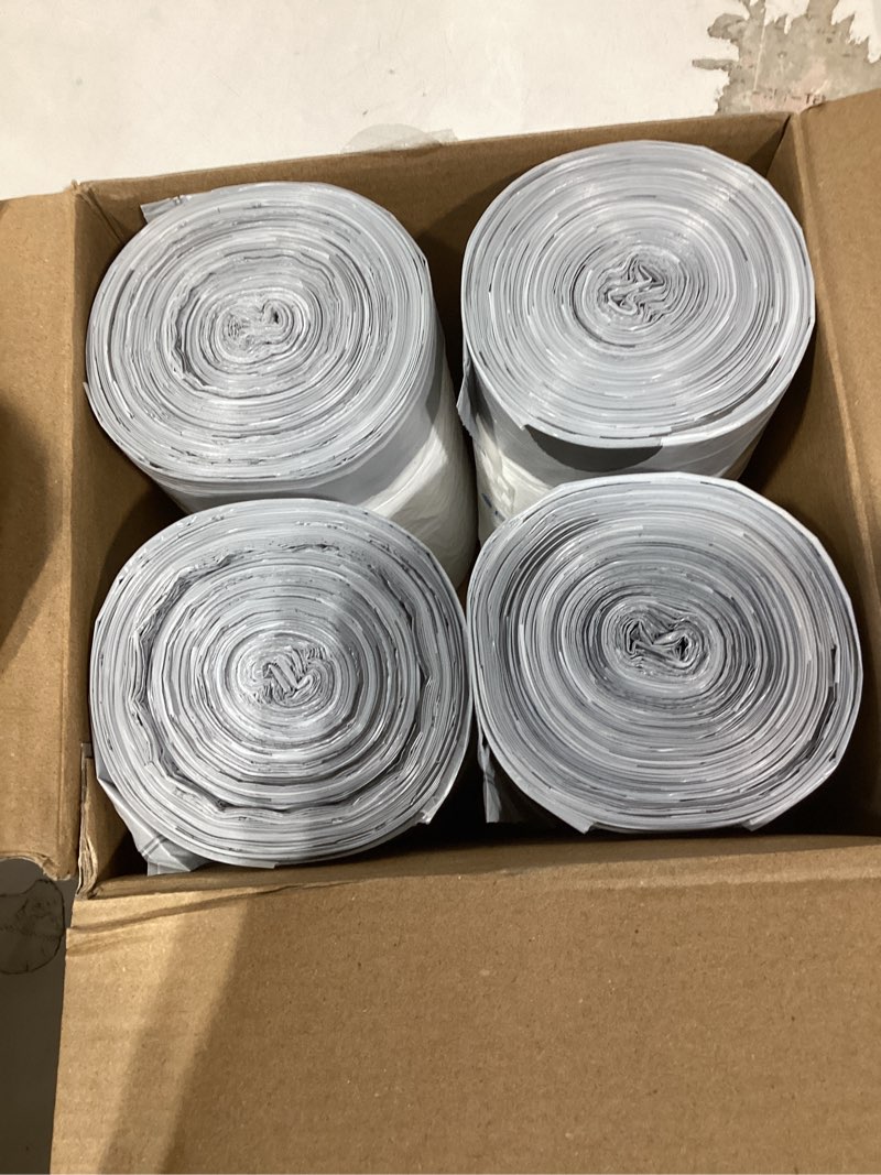 Condition photo showing Good Condition for FORID Mini Drawstring Trash bags - 1.2 Gallon White Plastic Garbage Bags 240 Count Small Can Liners for Bathroom Bedroom Office Home 5 Liter (1-2 Gal) - Durable & Thick Trash Bag Most Value: 1.2 Gallon - 240 Pack
