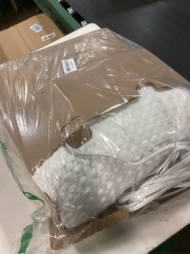 Condition photo showing New/Like New for caromio heated blanket twin size, waffle weave electric throw blanket fast heating with lcd controller, 10 heat levels & 1-12h time settings auto off, etl certified, off white, 62" x 84" off white-waffle weave twin 62"x84"