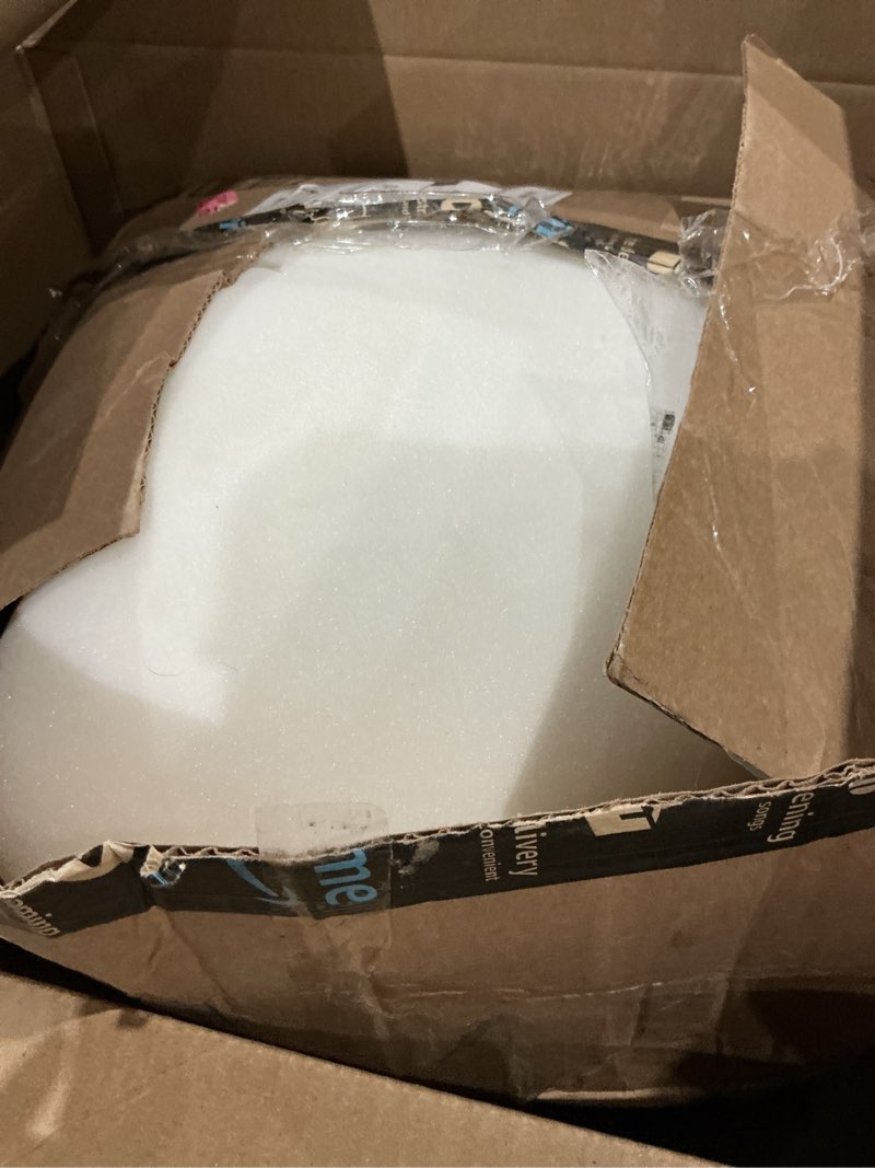 Condition photo showing As Is for (white foam)furhaven orthopedic dog bed for large dogs w/ removable bolsters & washable cover, for dogs up to 95 lbs - plush & velvet l shaped chaise - deep sapphire, jumbo/xl jumbo deep sapphire