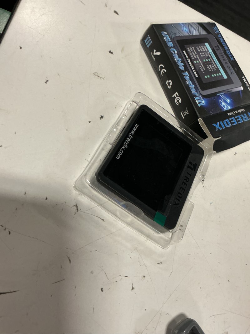 Condition photo showing Good Condition for treedix usb cable tester with 2.4" color screen for emarker reading, pd 3.0/3.1 detection, resistor and continuity check, compatible with lightning, type-c, micro-b 2.0/3.0, and mini-b cables