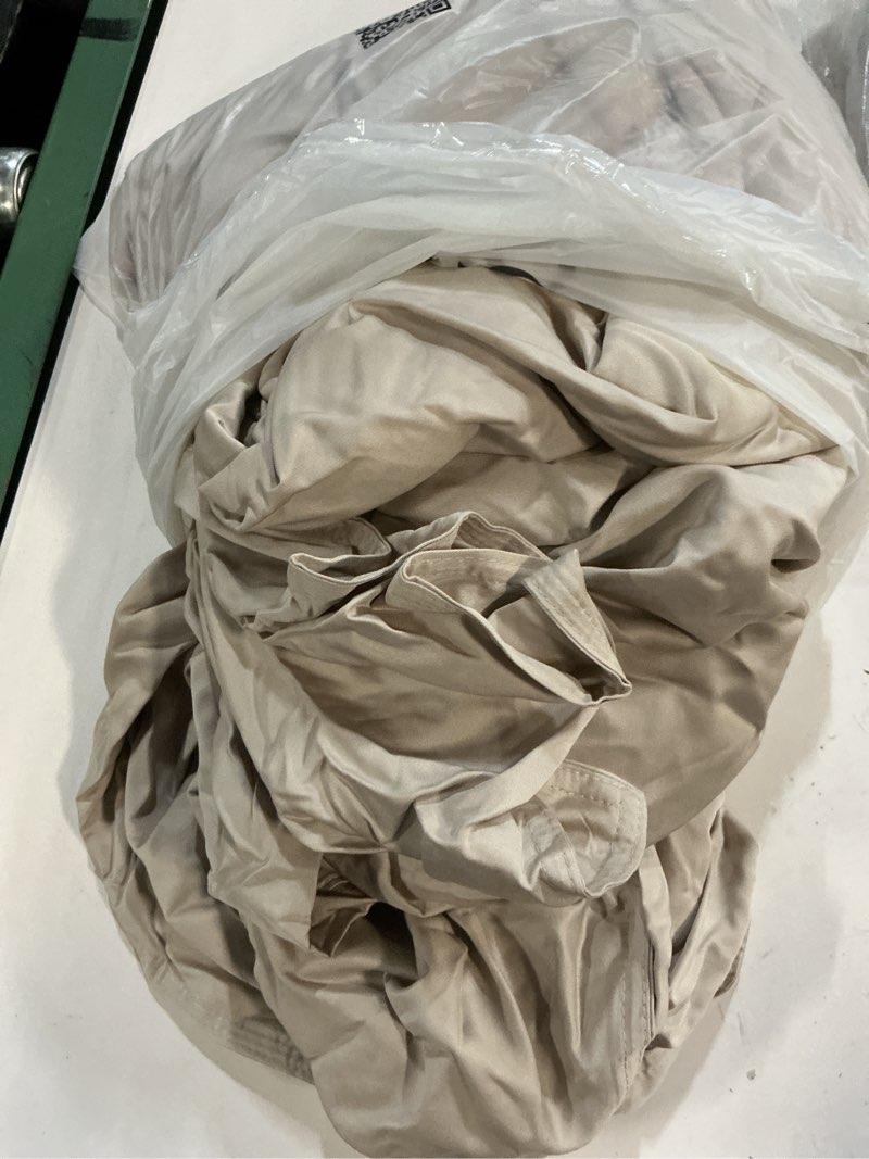 Condition photo showing As Is for bamboo duvet cover, full/queen, sand