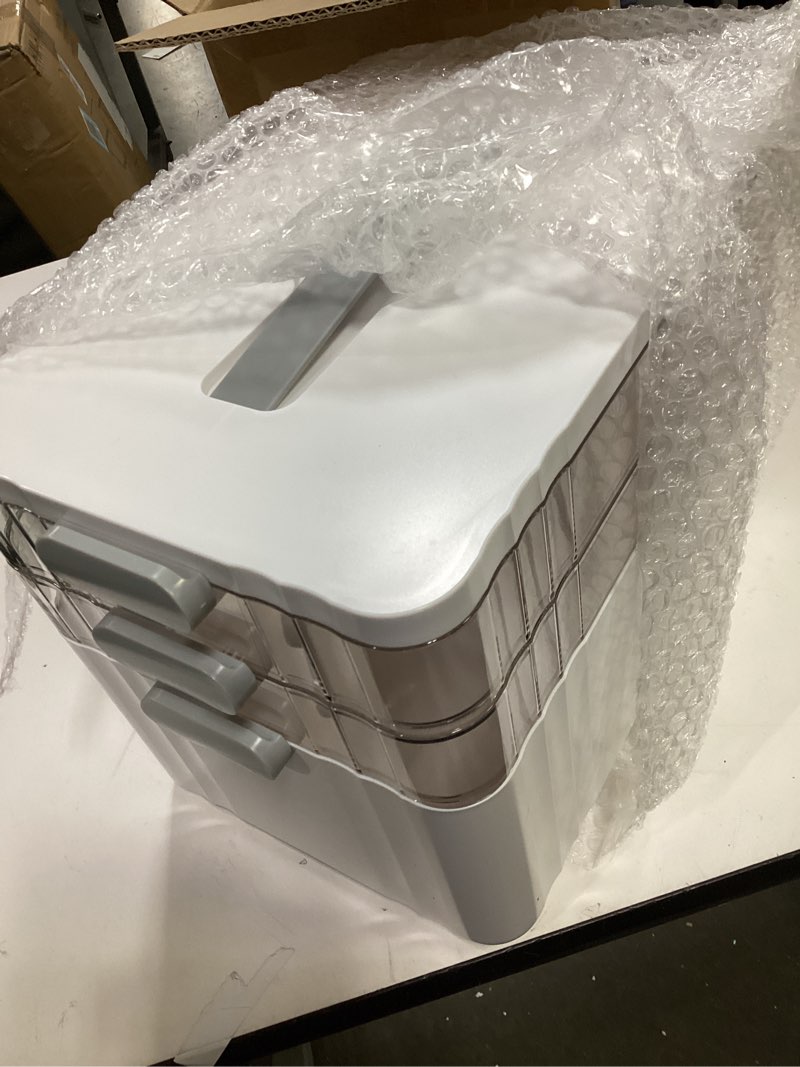 Condition photo showing Good Condition for 3-tier medicine organizer - portable medicine cabinet with plastic handle, multipurpose medical box, pill organizer, empty first aid kit for home