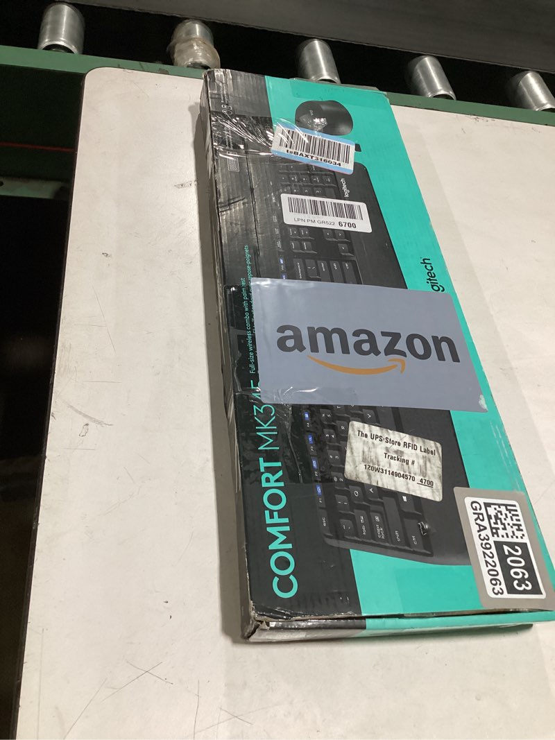 Condition photo showing Good Condition for logitech mk345 wireless keyboard and mouse combo with palm rest, 2.4 ghz usb receiver, compatible with pc, laptop, black 1