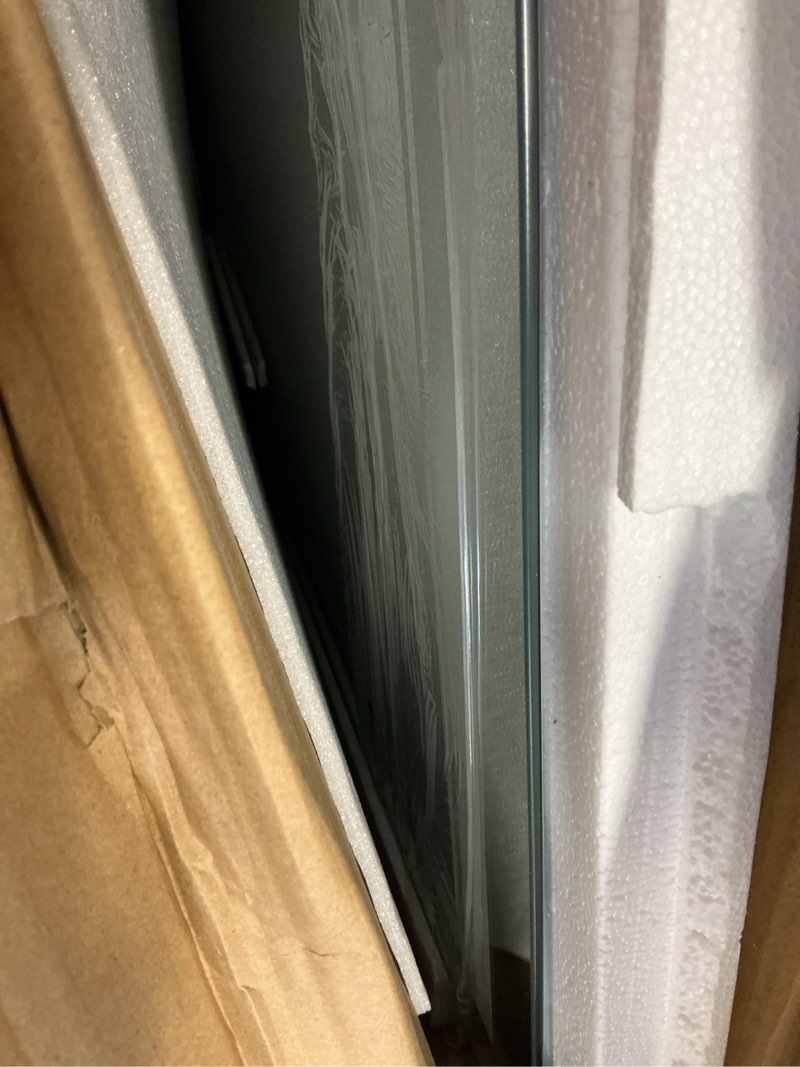 Condition photo showing Good Condition for LED Bathroom Mirror, 24x32 Inch Gradient Front and Backlit LED Mirror for Bathroom, 3 Colors Dimmable CRI>90 Double Lights, IP54 Enhanced Anti-Fog, Hanging Plates Vanity Mirror with Lights Front and Backlit 32"L x 24"W