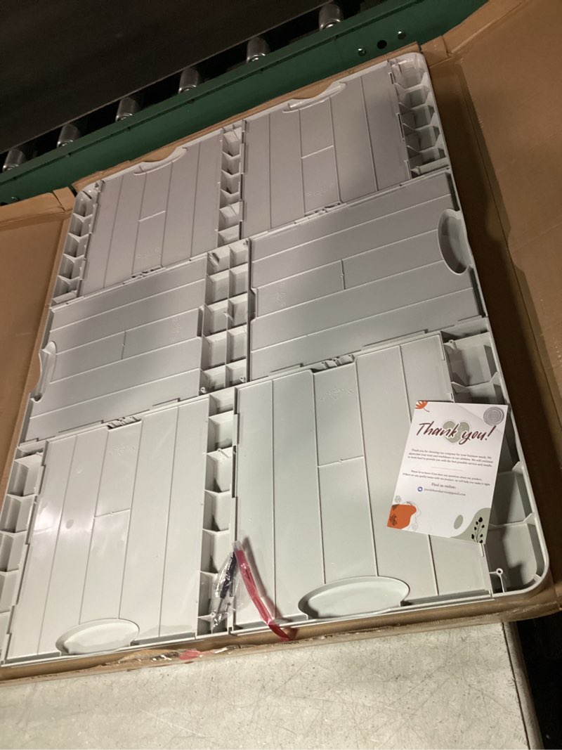 Condition photo showing New/Like New for Lavievert Tilting Puzzle Board with 2-in-1 Designed Stand & Cover, Super Lightweight Felt Puzzle Plateau with 5 Drawers for Adults, Portable Jigsaw Puzzle Table for Up to 1000 Pieces – Light Gray