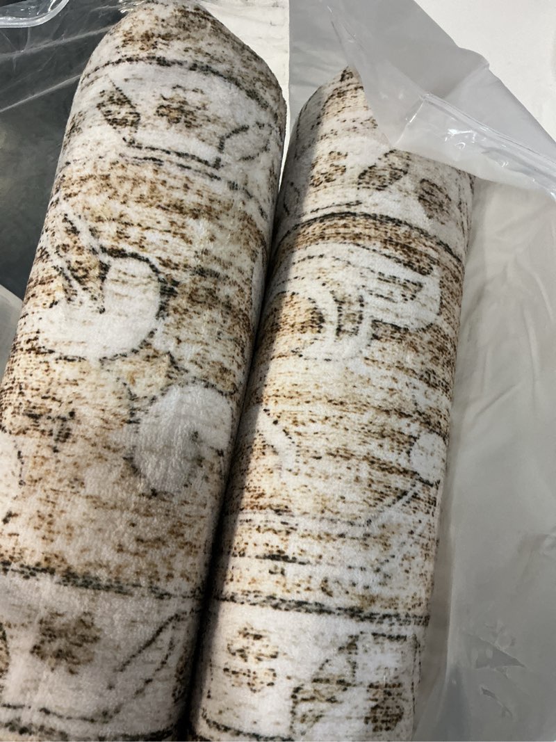 Condition photo showing Good Condition for washable area rugs 5x7, soft large 5x7 rugs for living room non-slip vintage beige indoor carpet stain resistant rugs for dining room bedroom nursery kid & pet friendly beige 5' x 7' (rectangular)