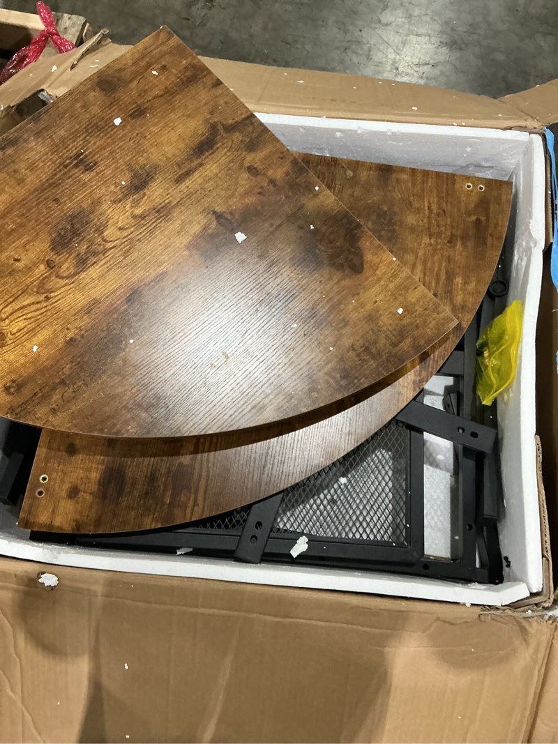 Condition photo showing Good Condition for 51'' round dining table for 6,kitchen dining room circle dinner pedestal table,space saving wood kitchen & dining room furniture (vintage, 51in) vintage 51in