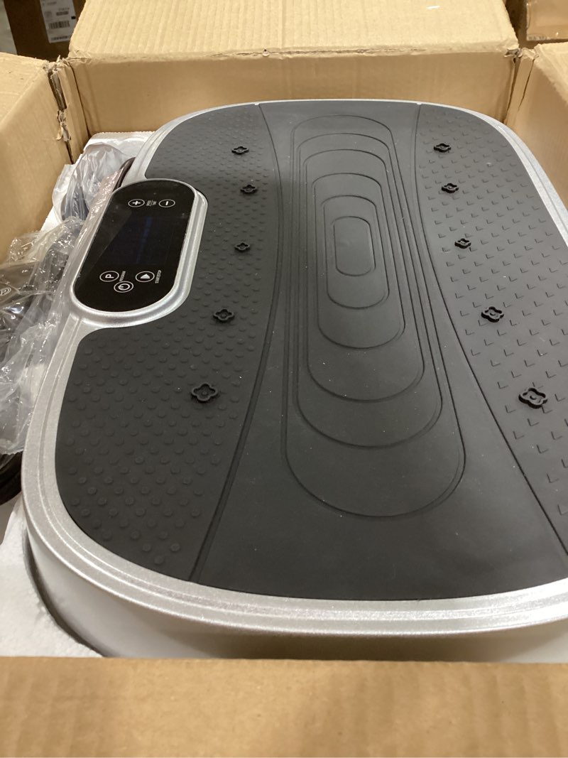 Condition photo showing Good Condition for vibration plate exercise machine for weight loss and lymphatic drainage - 330lbs capacity vibrating platform for home gym workout, full body shaker pilates equipment with loop bands for women and men