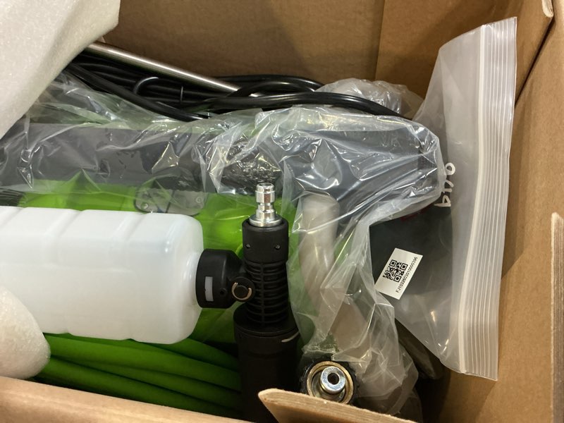 Condition photo showing Good Condition for greenworks 2100 psi (sgs certified) 1.2 gpm 13amp compact electric pressure washer telescoping handle power washer for cars, driveways, patios, patio furniture & around pools pressure washer 2100 psi (new)