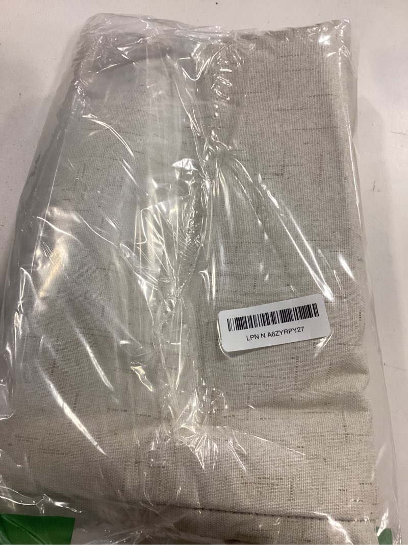 Condition photo showing Good Condition for Blackout Curtains 94 Inches Long Custom Rustic for Living Dining Room Darkening Faux Linen Curtains Drapes Weather Burg Thermal Insulated Sound Draft Cold Warm Blocking Curtain No Light Cream Back Tab 52"W x 94"L (Pack of 2) Natural