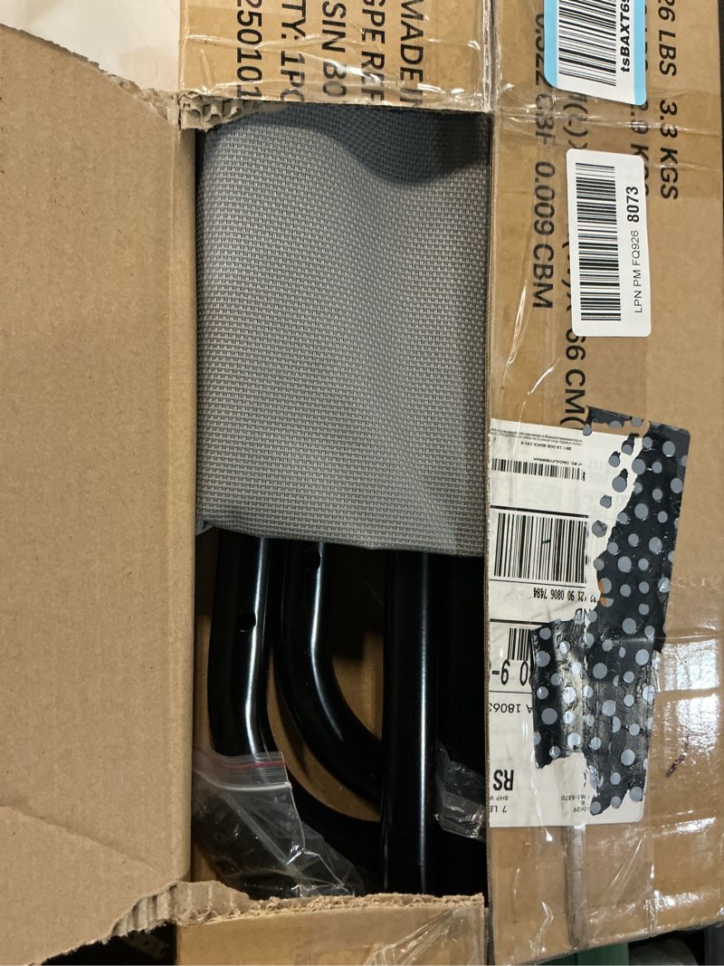 Condition photo showing As Is for amazon basics breathable cooling elevated dog bed with durable metal frame, medium, 43 x 26 x 7.5 inch, grey grey medium