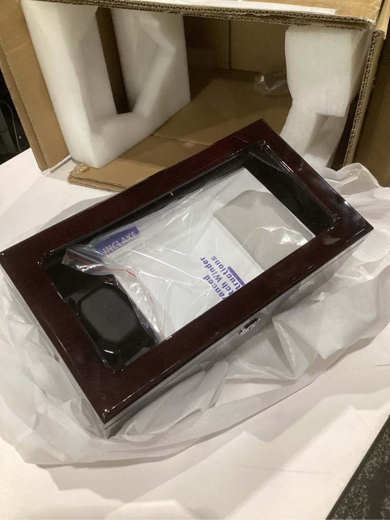 Condition photo showing Good Condition for high end watch winder for automatic watches with super quiet motor, blue led light & rotation mode setting, watch winder for rolex with flexible pillow, dual power 4 watches