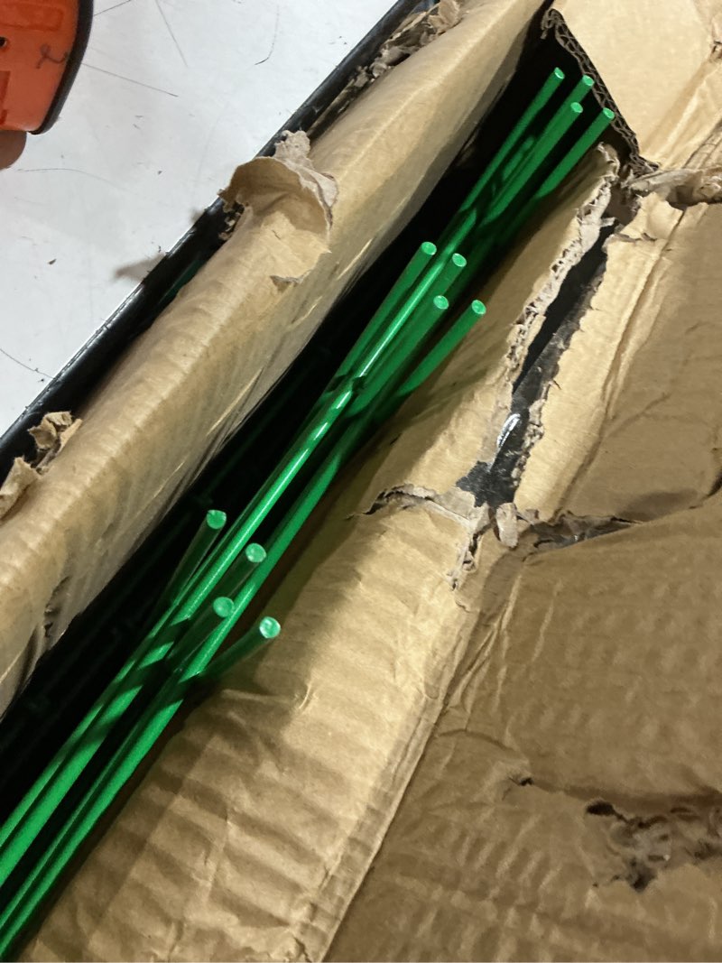 Condition photo showing As Is for cucumber trellis 2 pack, 59" h foldable a-frame garden trellis for raised bed garden grow support with plant support clips, twist ties for cucumber,tomato, climbing plants and flowers 59" h noble green