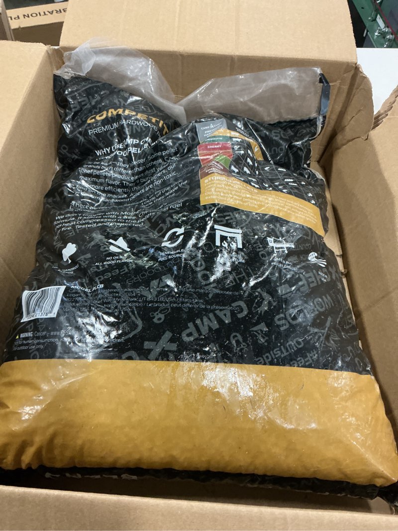 Condition photo showing New/Like New for Camp Chef Competition Blend BBQ Pellets, Hardwood Pellets for Grill, Smoke, Bake, Roast, Braise and BBQ, 20 lb. Bag Competition Blend 20-Pound Pellets